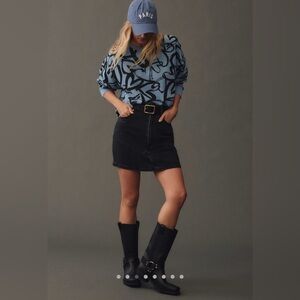 Anthropologie Maeve Heart Printed Sweater